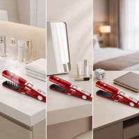 Steam Hair Straightener Five Heat Settings Steam Flat Iron PTC Heating Hair Straightener with Water Reservoir for Home