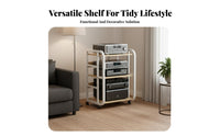 Movable with Wheels Multi-Layer Amplifier Rack Heavy Duty High-Fidelity Equipment Stand Sturdy Construction AV Equipment Stand Reinforced Steel Frame for Audiophiles, Home Theater Enthusiasts