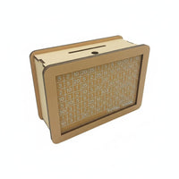 Wooden coin Saving Box Wood Construction Savings Milestone Chart Box Financial Literacy Tool Home Ornament for Kids, Adults