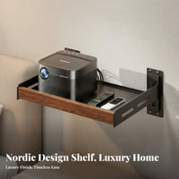 Wall Mounted Display Shelf Solid Wood Levitating Display Shelf Space Saving Electronics Accessory for Bedroom, Living Room