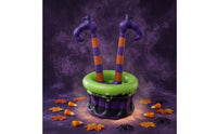 Striped Legs Inflatable Halloween Ice Tub Hooked Shoes Witch-Leg Ice Tub Dripping Accents Drink Cooler Easy to Store