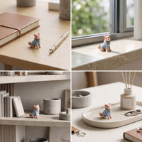 3D-Printed Dog Figurine Resin Miniature Dog Tiny Miniature Figure Compact for Hobbyists, Collectors, Diorama, Desk Display