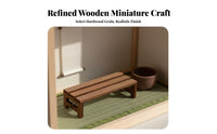 Miniature Wooden Furniture Rustic Japanese Design Dollhouse Scene Decoration Compact Size Dollhouse Scene Prop for Hobbyists, Collectors, Fairy Garden