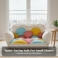 Foldable Design Convertible Cushioned Floor Sofa Space-Saving Household Furniture Multi-Purpose Loveseat Soft Cushioning for Small Apartment Dwellers, Young Adults, Homeowners, Bedroom, Balcony, Dorm Room