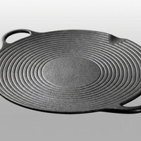 Frying Pan for Induction Hob and Gas Hob, Pre-Seasoned Cast Iron Skillet with Loop Handles, Round Grill Pan and Griddle