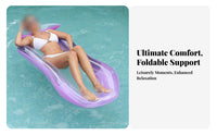 Mesh Water Lounger Gradient Color Inflatable Pool Hammock Backrest Support Buoyant Mesh Lounger for Adults, Vacationers, Beach, Lake, Summer Vacation