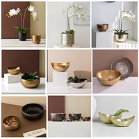 Hammered Metal Vase Bowl, Gold or Silver, Aluminum, Modern Minimalist