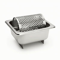Butter Roller with Tray Stainless Steel Butter Roller Kitchenware Perforated Utensil Countertop for Home Cooks, Kitchen, Brunch
