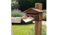 Wooden Mailbox Rainproof Decorative Wall Mailbox Weather-Resistant Household Fixture for Garden