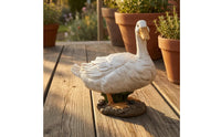 Resin Duck Ornament Textured Feathers Duck Courtyard Decoration Rock-Like Base Outdoor Decor for Pond, Landscape