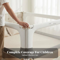 Vertical Lifting 3-Sided Bed Enclosure Childproof Lock Anti-Fall Bed Fence Reinforced Steel Frame Chew Resistant for Infants, Toddlers, Nursery, Co-Sleeping, Bedroom, Bedtime