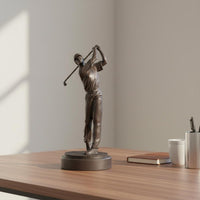 copper Golfer Figurine Gift Idea Golfer Figurine Detailed Sculpting Golf Player Statue for Office