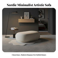 Nordic Aesthetic Asymmetrical 3-Seater Minimalist visual Sofa Designer Inspired Couch Artistic Statement Piece for Design aficionados, Apartment Dwellers, Homeowners, Living Room, Bedroom, Reception Area, Office