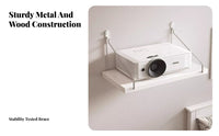 DrillDrillDrill-without Drilling Installation Projector Mount Wall Bracket Stable Support Device Mount Space-Saving Home Organization Widely Compatible for Renters, Gamers, Bedroom, Living Room, Study