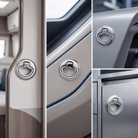 Stainless Steel Embedded Pull Handle Lock Mirror-Polished Flush Pull Lock Low-Profile Hardware Compact for Recreational Vehicle Panels