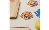 DIY Mosaic Coaster Kit Premium Material Handmade Coaster Making Set Variety of Shapes Wooden Base Mosaic Kit for Beginners, Teens, Tabletop Decoration