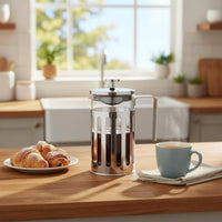 Coffee Press Coffee Brewer Anti-Scald Handle Stainless Steel Frame Coffee Press Manual Plunger Brewer Dishwasher Safe Portable