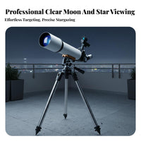Red Dot Pointer 70mm Opening Tele Educational Gift Astronomical Refractor Tele Easy to Assemble Stargazing Fully Coated Optics for Beginners, Amateur Astronomers, Moon Observation, Outdoor, Backyard, Landscape Viewing