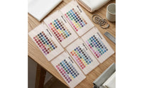 6 Pieces Rounded Corners Seasonal Color Reference Card Punched Hole Season Color Card