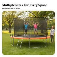 Outdoor Steel Frame Trampoline, Lantern Design Enclosure, Basketball Hoop, Commercial Fun, Kids & Adults