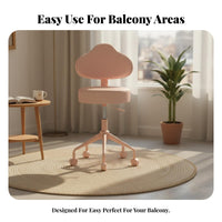 Height Adjustable pivot Vanity Chair Wheeled Base Upholstered Vanity Stool Shell-Shaped posterior supportrest Indoor Seating Multifunctional Use for Home Office Workers, Women, Students, Bedroom, Makeup Area, dressing area