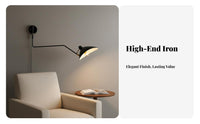 Modern Design Swing Arm Wall Lamp Sturdy Metal Construction Adjustable Swing Arm Wall Light 360° Rotatable Head Adjustable Multi-Limb Lamp LED Bulb Included for Interior Designers, Home Office Workers, Homeowners, Living Room, Bedroom, Study