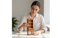 Dollhouse Bookcase Vintage Style Dollhouse Bookshelf Compact Size Mini Bookshelf for Model Scene