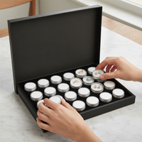 Acrylic Round Gemstone Display Box with Rotating Lid for Countertop Exhibition