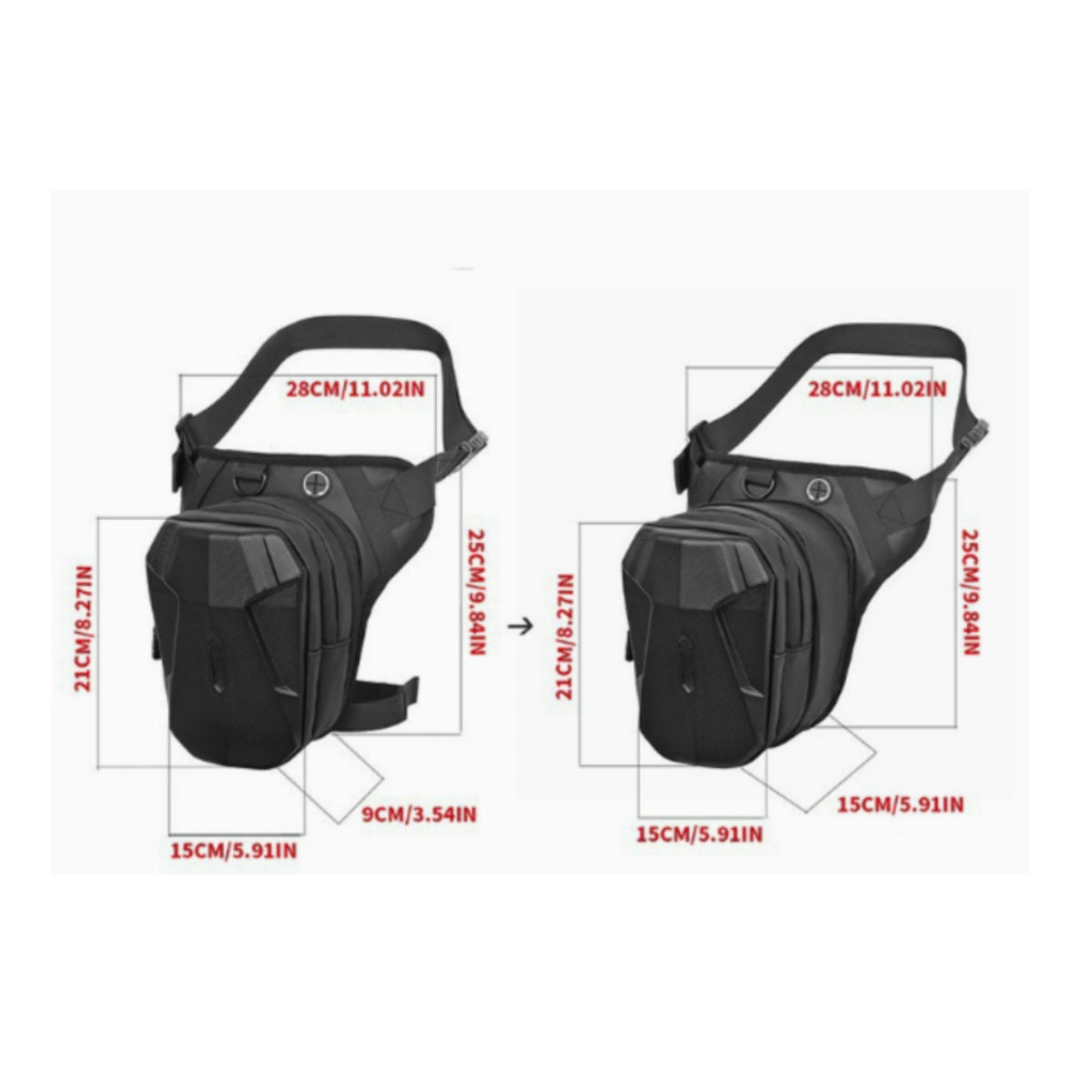 Motorcycle Thigh Pack Hard Shell Motorcycle Thigh Bag Adjustable Leg Fanny Pack for Bikers