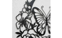 Waterproof Butterfly Flower Wall Decor Weather Resistant Metal Butterfly Wall Decor Indoor Outdoor Use House Decoration Long-Lasting for Garden, Patio, Balcony
