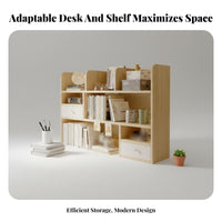 Desk Hutch Space-Saving Countertop shelving unit with Drawer Easy Assembly for Adults