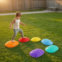 5 Pieces Textured Turtle Balance Stepping Stones Low-Height Turtle Shell Stepping Stone Molded Toy Non-Slip for Children, Toddlers, Obstacle Course, Playroom, Classroom