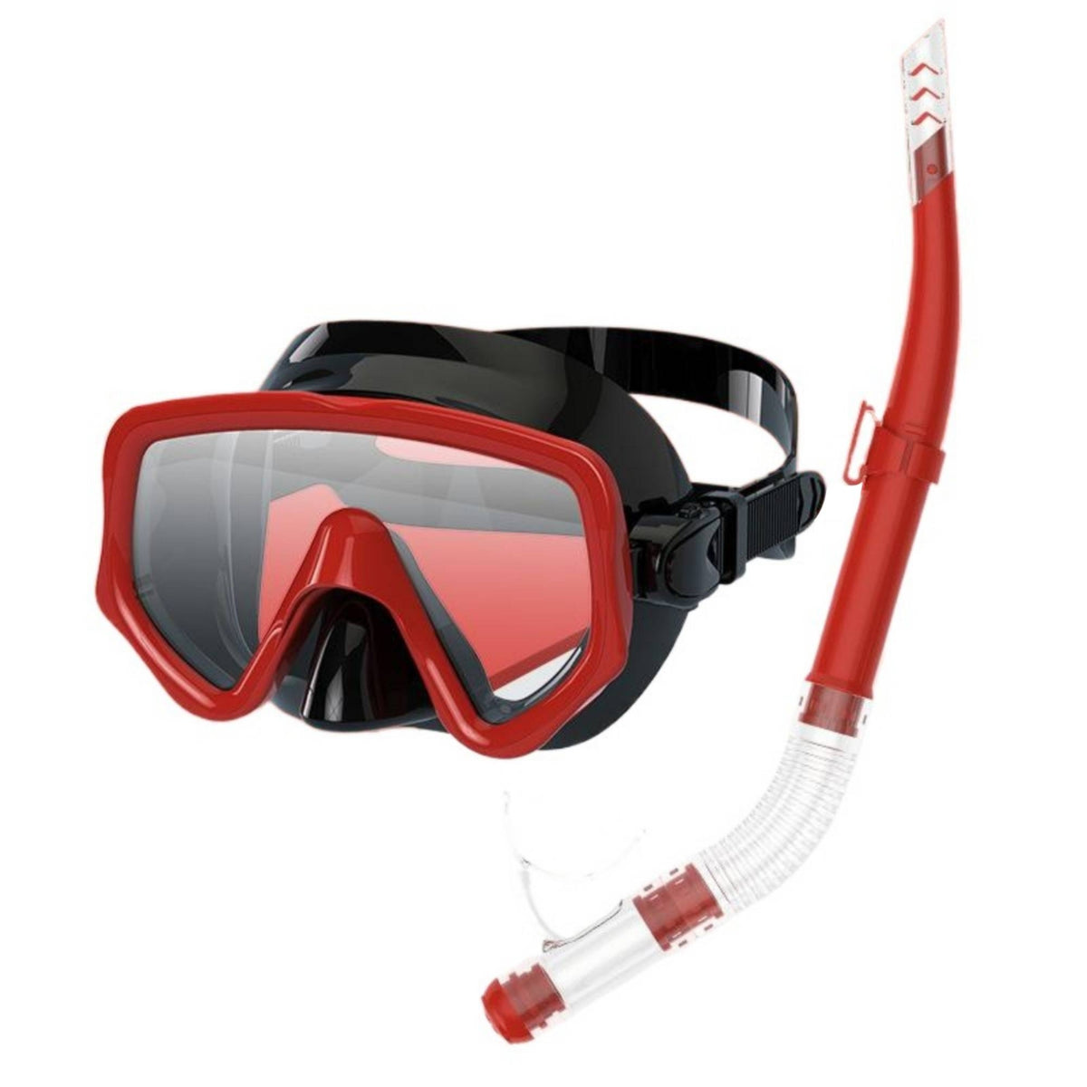 Crystal Clear Semi Dry Snorkel Mask Easy Breathing Adult Swim Mask with Snorkel Wide View Water Sports Gear Tempered Glass for Adults, Snorkeling, Swimming, Diving