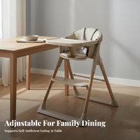 Anti-Tip Structure Foldable High Chair Easy to Clean Baby High Chair Safety Harness Foldable Baby Seat with Tray Lightweight for Toddlers, Grandparents, Kitchen, Travel, Restaurants, Family Visits