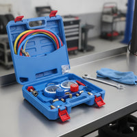 Gauge Set with Case Multi-Port Gauge Set Easy-to-Read Charging Kit for Garage
