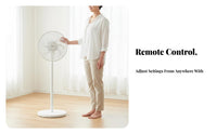 Powerful Airflow Wireless Control Stand Fan Multiple Speeds & Modes Wireless Control Pedestal Fan Wide Angle Oscillation Timer Function for Bedroom, Office