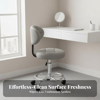 Adjustable Wheeled Vanity Stool Thick Padded Seat Office Furniture for Students