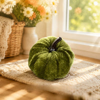 Velvet Pumpkin Decorative Faux Pumpkin Ribbed Faux Pumpkins for Photographers