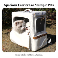 Large Pet Carrier Backpack Trolley Compatible Pet Backpack Carrier Breathable Mesh Panels for Commuters, Hikers, Pet Health Visits Visits, Outdoor