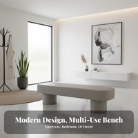 Light Luxury Design End of Bed Ottoman Minimalist design ribbedTufted Entryway Seat Soft Padded Top Upholstered Bench adaptable Use for Families, Homeowners, Interior Designers, Bedroom, Hallway, Mudroom, Living Room