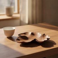 Maple Leaf Tray Hand-Crafted Decorative Leaf Tray Walnut for Hosts, Homeowners, Tabletop Decor, Tea Service