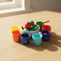 Fine Movement Skills Bead Placing Learning Toy Hand-Eye Coordination Child-Centered Bead Sorting Set Safe Materials Wooden Color Sorting Cup Portable for Preschoolers, Kids, Toddlers, Preschool, Classroom, Homeschool