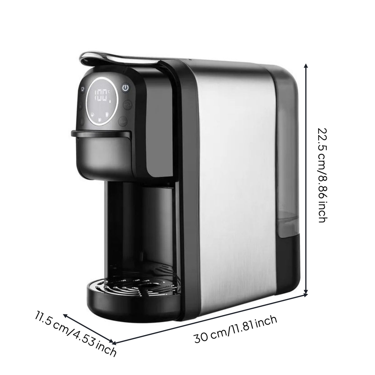 Automatic 4-in-1 Coffee Machine Countertop Multi-Capsule Coffee Maker Intuitive Coffeemaker Removable for Kitchen