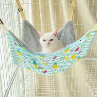 Cat Hammock and Hanging Cat Bed for Cage, Soft Kitten Hammock Swing with Metal Hooks, Cozy Double Layer Winter Resting Place for Small Pets