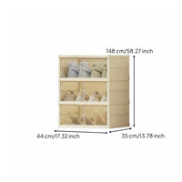 Space-Saving Plastic Shoe Storage Box Dustproof Stackable Plastic Shoe Storage Dust-Proof Installation-Effortless for Entryway, Closet, Bedroom