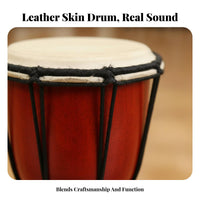 Goatskin Head Djembe Drum Beginner-Friendly Miniature Djembe Decorative Piece Percussion Instrument Portable for Children, Beginners, Music Lovers, Kindergarten, Home Decoration, Performance