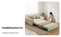 2-in-1 Design Pull-expandable Loveseat Bed Multi-Functional Sleeper Sofa Space-Saving Living Room Furniture long-lasting Frame for Apartment Dwellers, Homeowners, Young Adults, Home Office