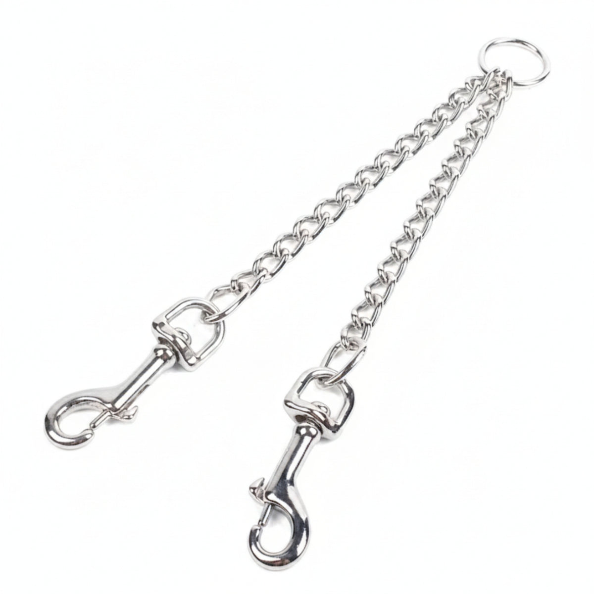 Chain Leash Bite-resistantProof Chain Leash with Snap Hooks Snap Hook Sturdy Clip Polished for Two Dogs