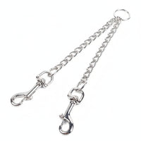 Chain Leash Bite-resistantProof Chain Leash with Snap Hooks Snap Hook Sturdy Clip Polished for Two Dogs