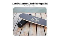 Wooden Balance Board with Roller Stoppers Deck and Roller Balance Board Non-Slip Surface Fitness Equipment for Workout, Home Gym, Standing Desk